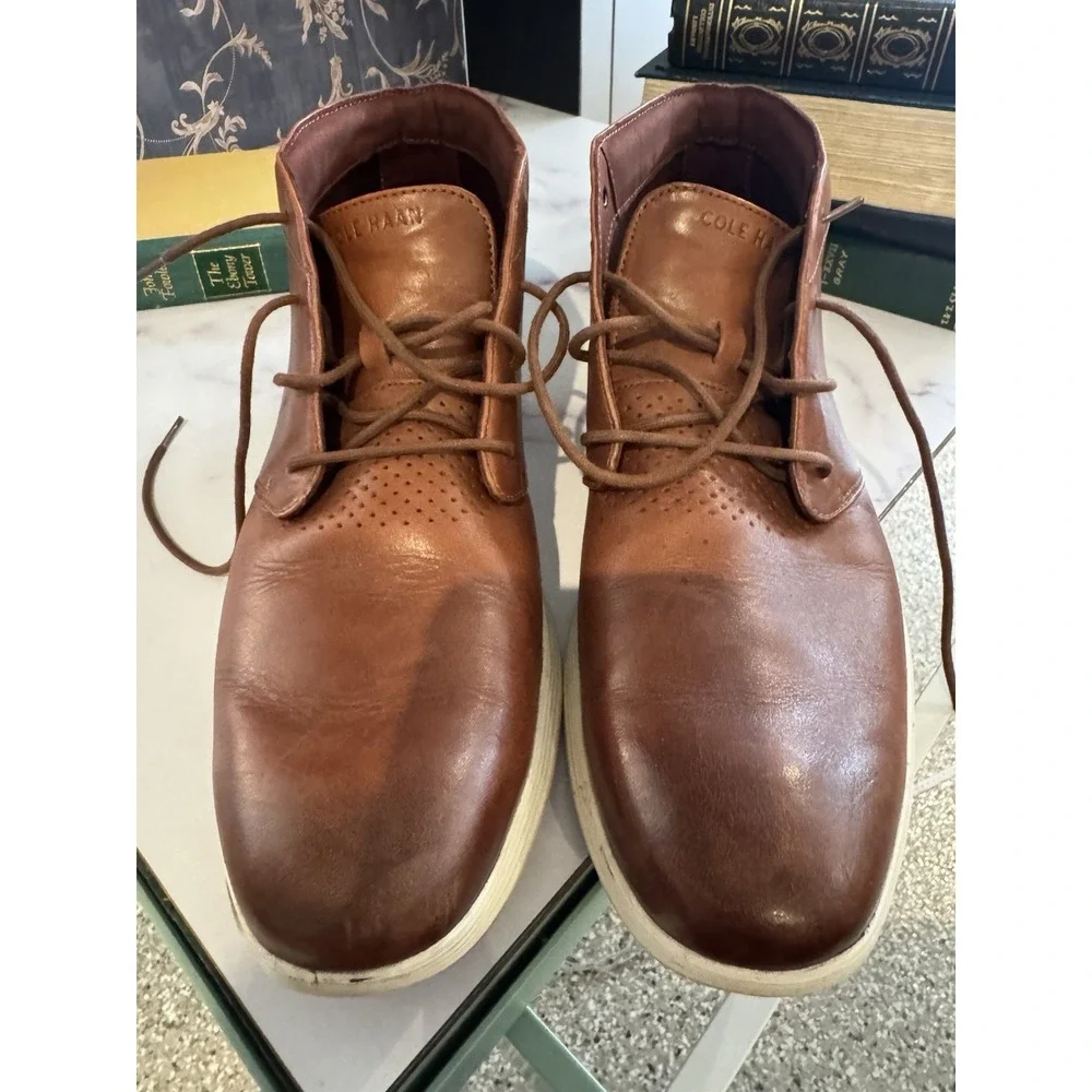 Very Clean - Cole Haan Grand OS Tour Chukka Brown  Leather Boots  Men's Size 12M